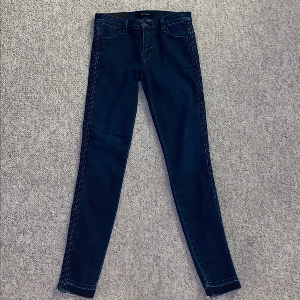 J Brand Skinny Jeans with Braid detail